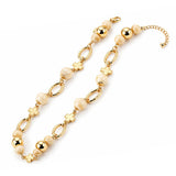 113326, HAMMERED CROSS AND TEXTURED LINK STATION NECKLACE