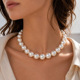 113329, CHUNKY PEARLESCENT STRAND NECKLACE