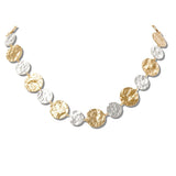 113337, HAMMERED CIRCULAR DISC NECKLACE