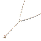 113341, MOTHER OF PEARL STYLE CROSS ROSARY Y-NECKLACE