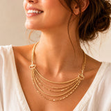 113344, HERITAGE LINK ACCENT MULTI STRAND CASCADING NECKLACE