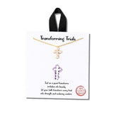 113349, TRANSFORMING TRIALS DAINTY PEARL CROSS PENDANT NECKLACE