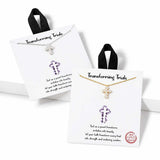 113349, TRANSFORMING TRIALS DAINTY PEARL CROSS PENDANT NECKLACE