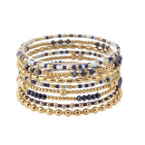 113351, MULTI ROW MIXED BEAD STRETCH BRACELET SET