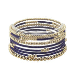 113355, DAINTY BALL AND MIXED BEAD STRETCH BRACELET SET
