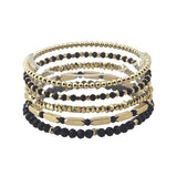 113356, MULTI ROW MIXED BEAD STRETCH BRACELET SET