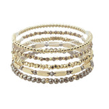 113356, MULTI ROW MIXED BEAD STRETCH BRACELET SET