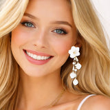 113358, BLOSSOM CASCADING PETAL CHANDELIER DROP EARRINGS