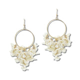 113360, BLOSSOM HOOP AND CASCADING FLORAL CHANDELIER EARRINGS