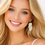 113363, CASCADING ORGANIC PETAL CHANDELIER DROP EARRINGS