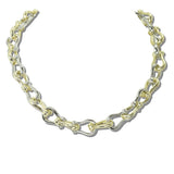 113379, 14K GOLD PLATED TWO TONE HERITAGE LINK NECKLACE