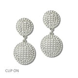 113399, TEXTURED DOUBLE DISC CLIP ON EARRINGS
