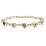 108087, 14K GOLD PLATED HEART CUBIC ZIRCONIA ACCENT DESIGNER INSPIRED BRACELET