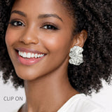 113400, TEXTURED RUFFLED CLIP ON EARRINGS