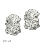 113400, TEXTURED RUFFLED CLIP ON EARRINGS