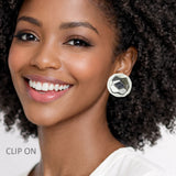 113401, BOLD GEOMETRIC CLIP ON EARRINGS