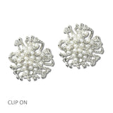 113404, PEARL CLUSTER CLIP ON EARRINGS