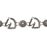 113405, WESTERN HORSE HEAD AND FLORAL CONCHO CHAIN BELT