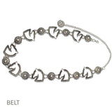 113405, WESTERN HORSE HEAD AND FLORAL CONCHO CHAIN BELT