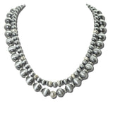 113414, WESTERN NAVAJO AND PEARL LAYERED BEADED NECKLACE