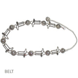 113415, WESTERN COWBOY BOOT AND FLORAL CONCHO CHAIN BELT