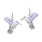 113416, ENAMEL HUMMINGBIRD DROP EARRINGS