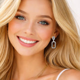 113423, CABLE TWISTED RECTANGULAR DROP EARRINGS