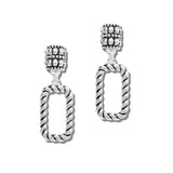 113423, CABLE TWISTED RECTANGULAR DROP EARRINGS