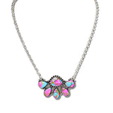 113429, WESTERN HANDCRAFTED STONE CLUSTER NECKLACE