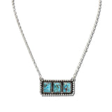 113430, WESTERN RECTANGULAR STONE BAR NECKLACE