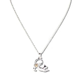 113435, SCULPTED CAT AND HEART PENDANT NECKLACE