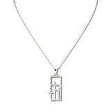 113437, RECTANGULAR MULTI CROSS PENDANT NECKLACE