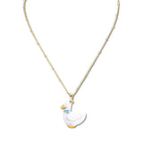 113439, 3D ENAMEL DUCK PENDANT NECKLACE