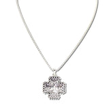 113440, ORNATE FILIGREE CROSS PENDANT NECKLACE