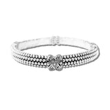 113445, MULTI ROW CAVIAR BEADED X ACCENT STRETCH BRACELET