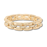 113448, CLASSIC LINK AND RHINESTONE STATION STRETCH BRACELET