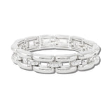113448, CLASSIC LINK AND RHINESTONE STATION STRETCH BRACELET