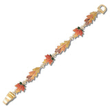 113450, ENAMELED AUTUMN LEAF MAGNETIC LINK BRACELET