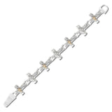 113456, HAMMERED CROSS MAGNETIC LINK BRACELET