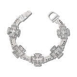 113461, ORNATE FILIGREE CROSS MAGNETIC LINK BRACELET