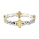 113462, FILIGREE CROSS STRETCH BRACELET