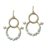 113464, CHRISTMAS OPENWORK SNOWMAN BEADED DROP EARRINGS