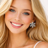 113465, CHRISTMAS HAMMERED SNOWFLAKE STUD EARRINGS