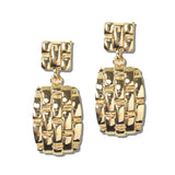 113469, SCULPTED WOVEN GRID DROP EARRINGS
