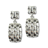 113469, SCULPTED WOVEN GRID DROP EARRINGS