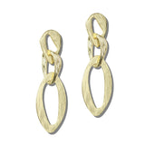 113471, BRUSHED INTERLOCKING OVAL CHAIN LINK DROP EARRINGS
