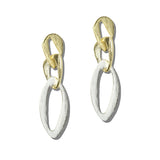 113471, BRUSHED INTERLOCKING OVAL CHAIN LINK DROP EARRINGS