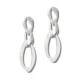 113471, BRUSHED INTERLOCKING OVAL CHAIN LINK DROP EARRINGS