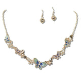 113475, ENAMEL AND CRYSTAL PAVE BUTTERFLY NECKLACE