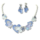 113477, LAYERED ENAMEL HEART NECKLACE